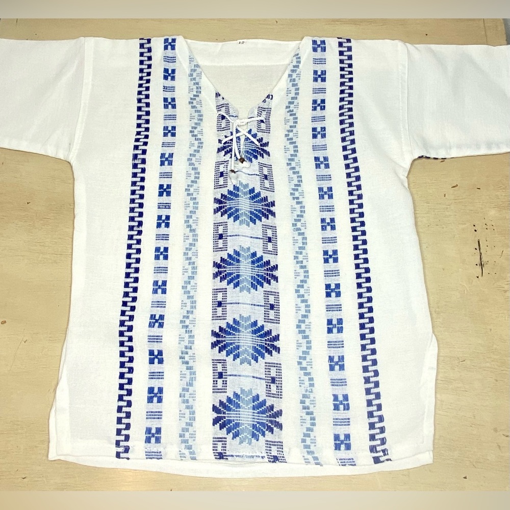 Mexican Shirt White Size 12 Blanco Camisa Tipica Taya 10 Latin Heritage Top